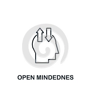 Open Mindedness icon from life skills collection. Simple line Open Mindedness icon for templates, web design and infographics