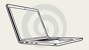 Open Modern Laptop Computer Vector Illustration, vector design Generative AI