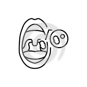 Open mouth with adenoids line color icon. Sign for web page, mobile app