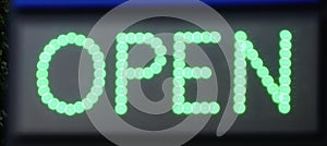 Open neon sign