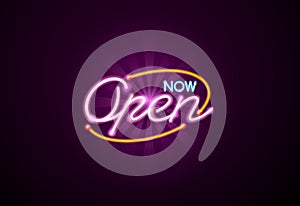 Open neon sign