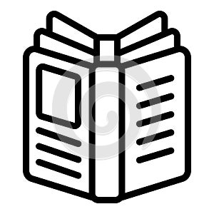 Open new book icon outline vector. Lexicon volume photo