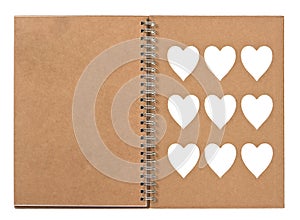 Open note book with ring binder