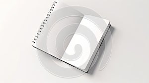 Open note book on white background generative AI