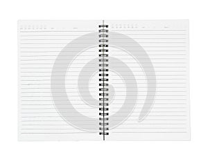 open notebook with blank pages