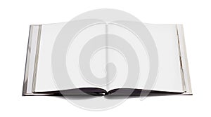 Open notebook with blank pages