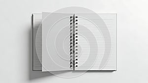 Open notebook with blank pages