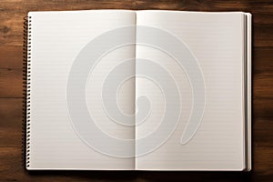 Open notebook blank pen closeup. Generate Ai