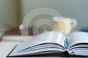 Open Notebook Blurred Background