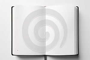 An open notebook isolated on a white background