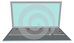 Open notebook isometric front view