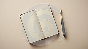 An open notebook with a pen on top (AI Generated