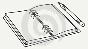 Open Notebook Pen Writing Ideas Vector, vector design Generative AI