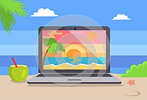 Open Notebook Picture of Tropical Sunset Coastline