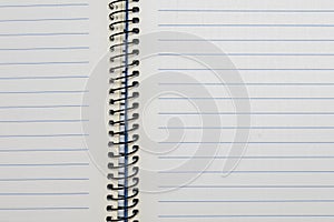 Open notebook of sheets of squared paper photo