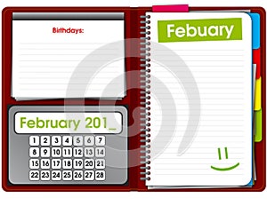 Open notepad, organizer, notebook, diary