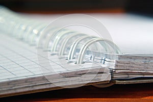 Open notepad with spring-bound binding