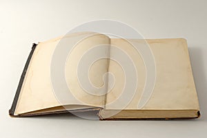 Open old book background.