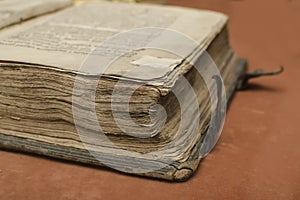 A open old book, detail