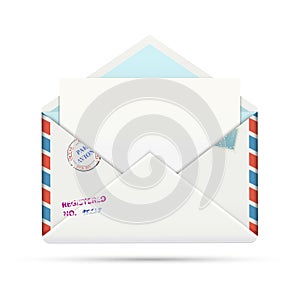 Open Old-fashioned Airmail Paper Envelope