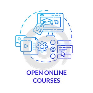 Open online courses concept icon