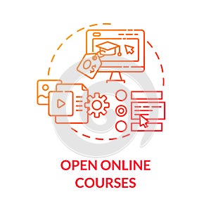 Open online courses concept icon