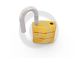 Open padlock