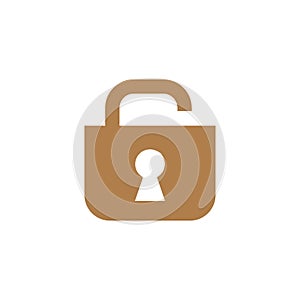 Open Padlock icon vector. Unlock flat line design sign