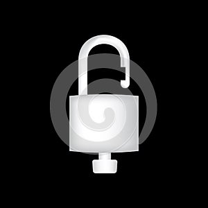 Open padlock without key. vector illustration