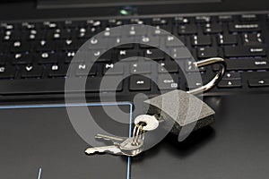 open padlock with keys on the laptop keyboard data protection concept internet censorship