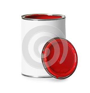 Open paint can and cap
