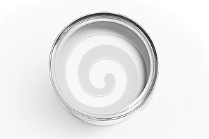 Open paint can with white color. Generative ai