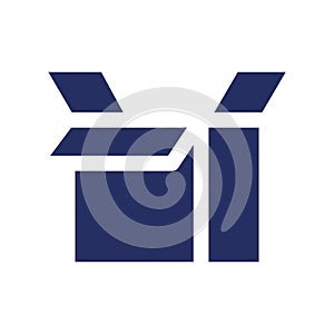 Open parcel black glyph ui icon