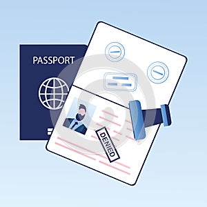 Open passport with stamp -denied, visa denial or deportation