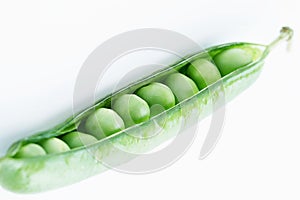 Open Pea Pod With Peas Inside