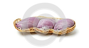 Open peanuts isolated on a white background