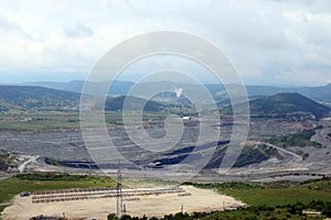 Open pit coal mine and thermal power plant