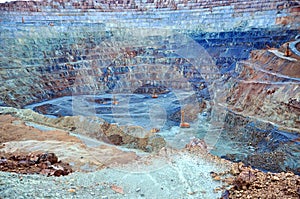 Open pit gold mine in Rosia Montana, Romania photo