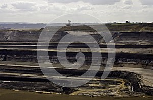 Open-pit lignite mining