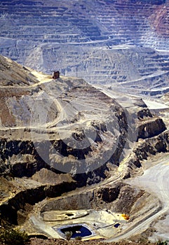 Open Pit Mine Deep Terraced Hills photo