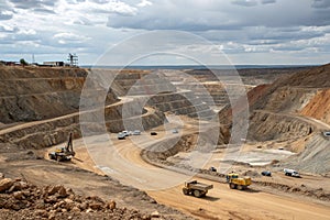 Open pit mine. Open pit copper mine