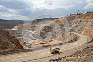 Open pit mine. Open pit copper mine