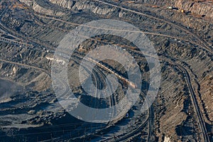 Open pit mine in mining and processing plant