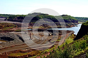 An iron ore mine on Minnesota`s Iron Range.