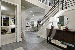 Open plan entryway in new construction home