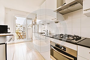 open plan kitchen with dining area