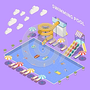 Open Pool Aquapark Composition