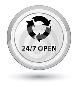 24/7 open prime white round button