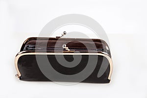 Open purse on a white background