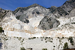 Open quarry of white marble